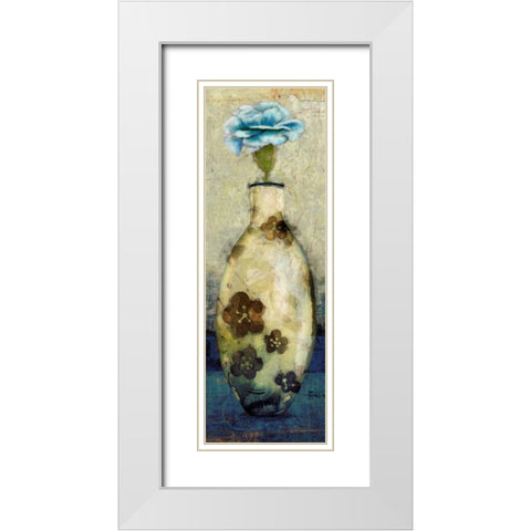Flora Vase 2 White Modern Wood Framed Art Print with Double Matting by Hunter, Lucas