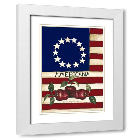 Apples USA White Modern Wood Framed Art Print with Double Matting by Korsgaden, Laurie