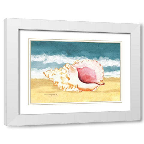 Seashell II White Modern Wood Framed Art Print with Double Matting by Korsgaden, Laurie