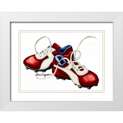 Cleats White Modern Wood Framed Art Print with Double Matting by Korsgaden, Laurie