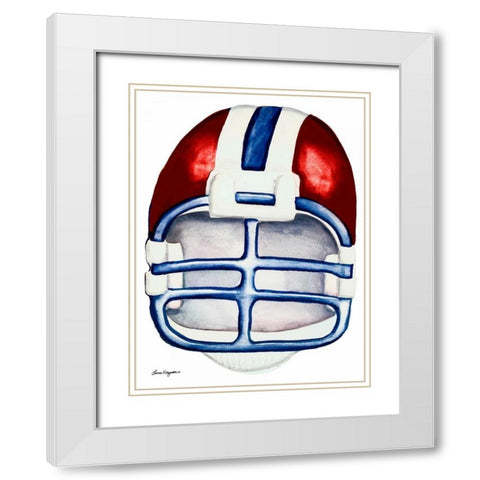 Helmet White Modern Wood Framed Art Print with Double Matting by Korsgaden, Laurie