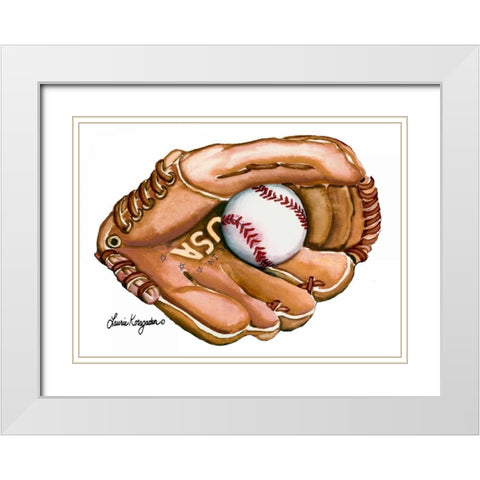 Catch Them All White Modern Wood Framed Art Print with Double Matting by Korsgaden, Laurie