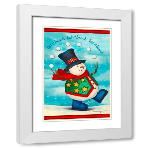 Let It Snow-ball White Modern Wood Framed Art Print with Double Matting by Korsgaden, Laurie
