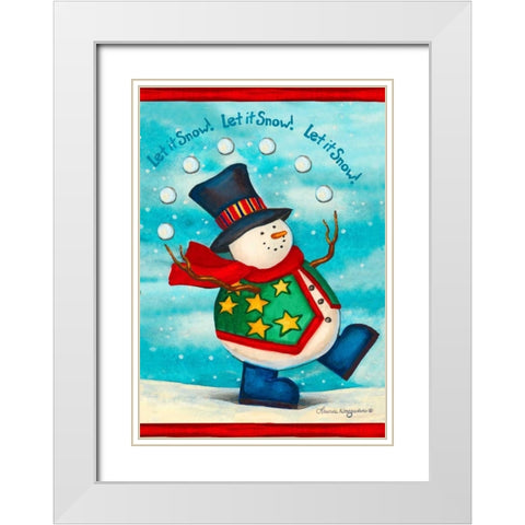 Let It Snow-ball White Modern Wood Framed Art Print with Double Matting by Korsgaden, Laurie