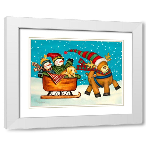 Festive Times White Modern Wood Framed Art Print with Double Matting by Korsgaden, Laurie