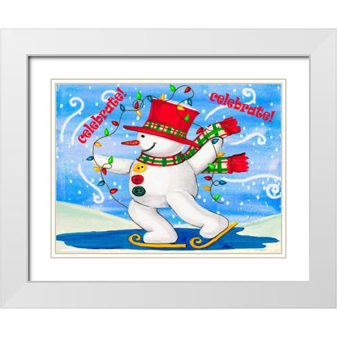 Celebrate White Modern Wood Framed Art Print with Double Matting by Korsgaden, Laurie