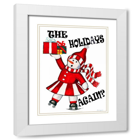 The Holidays Again White Modern Wood Framed Art Print with Double Matting by Korsgaden, Laurie