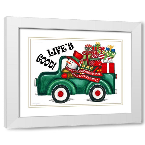 Lifes Good White Modern Wood Framed Art Print with Double Matting by Korsgaden, Laurie