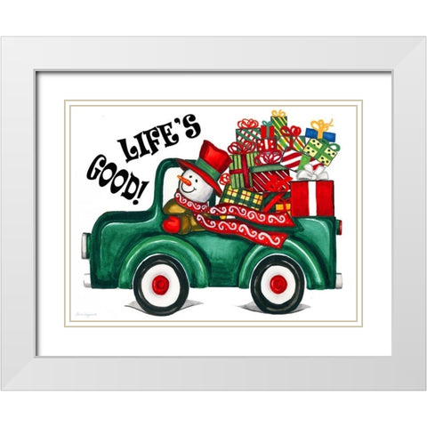 Lifes Good White Modern Wood Framed Art Print with Double Matting by Korsgaden, Laurie