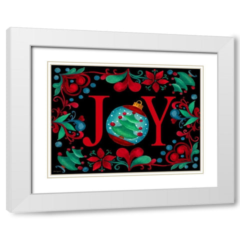 Joy White Modern Wood Framed Art Print with Double Matting by Korsgaden, Laurie