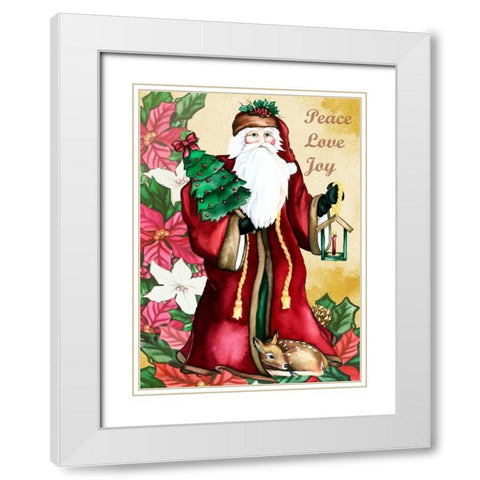 Peace Love Joy White Modern Wood Framed Art Print with Double Matting by Korsgaden, Laurie