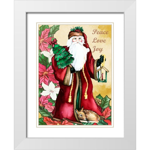 Peace Love Joy White Modern Wood Framed Art Print with Double Matting by Korsgaden, Laurie