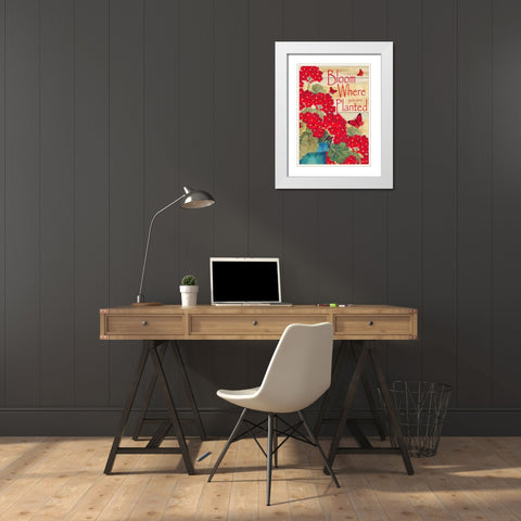 Bloom Where You Are Planted White Modern Wood Framed Art Print with Double Matting by Korsgaden, Laurie