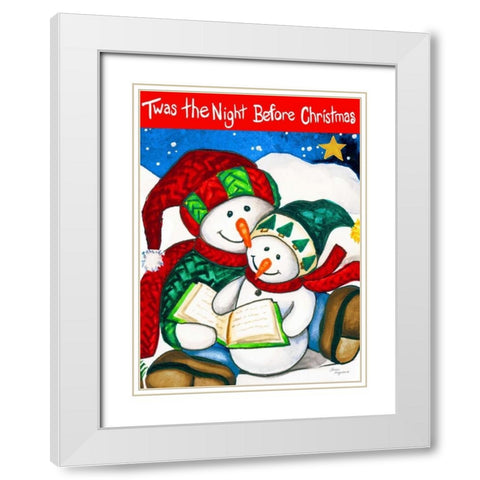 Twas the Night White Modern Wood Framed Art Print with Double Matting by Korsgaden, Laurie