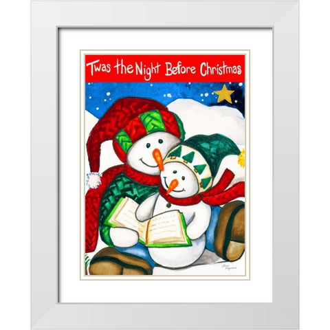 Twas the Night White Modern Wood Framed Art Print with Double Matting by Korsgaden, Laurie