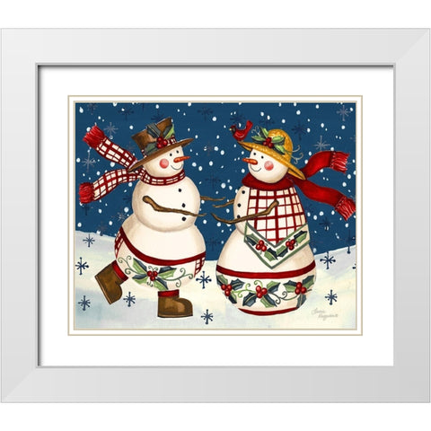 Holiday Dance White Modern Wood Framed Art Print with Double Matting by Korsgaden, Laurie