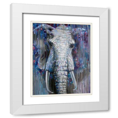 Purple Girl 1 White Modern Wood Framed Art Print with Double Matting by Colberg, Lisa