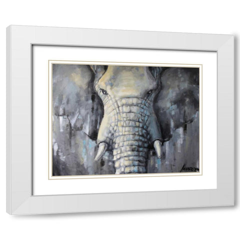 Lgray 1 White Modern Wood Framed Art Print with Double Matting by Colberg, Lisa