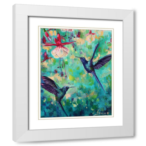 Birds 1 White Modern Wood Framed Art Print with Double Matting by Colberg, Lisa