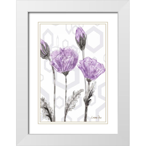 Poppy Arch Rect 2 White Modern Wood Framed Art Print with Double Matting by Rossi, Lorraine