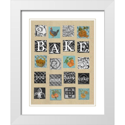 Bake Tiles White Modern Wood Framed Art Print with Double Matting by Rossi, Lorraine