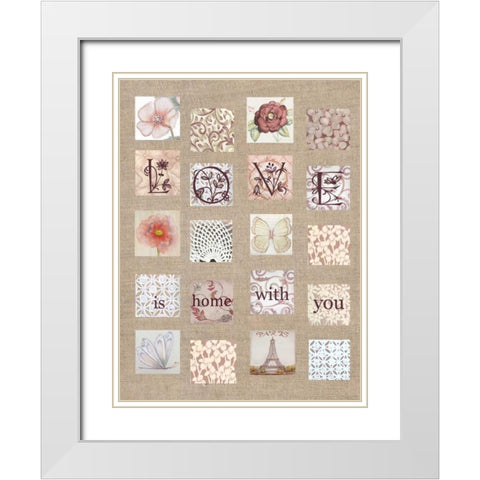 Love Tiles White Modern Wood Framed Art Print with Double Matting by Rossi, Lorraine