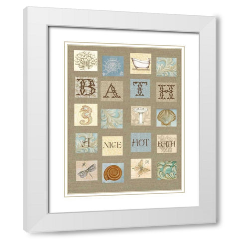 Bath Tiles White Modern Wood Framed Art Print with Double Matting by Rossi, Lorraine