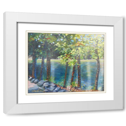 Balsom Park Morning White Modern Wood Framed Art Print with Double Matting by Rossi, Lorraine