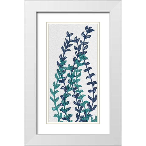 Denim Folia I White Modern Wood Framed Art Print with Double Matting by Rossi, Lorraine