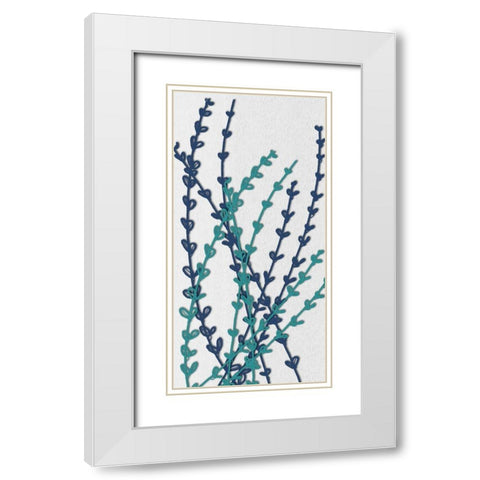Denim Folia II White Modern Wood Framed Art Print with Double Matting by Rossi, Lorraine