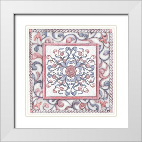 Florentine Rose Quartz and Serenity 2 White Modern Wood Framed Art Print with Double Matting by Rossi, Lorraine