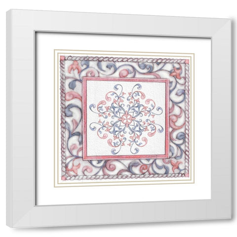 Florentine Rose Quartz and Serenity 4 White Modern Wood Framed Art Print with Double Matting by Rossi, Lorraine