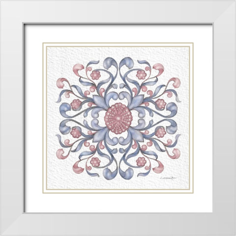 Florentine Scroll 2 White Modern Wood Framed Art Print with Double Matting by Rossi, Lorraine