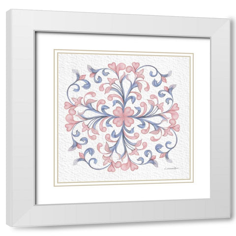 Florentine Scroll 3 White Modern Wood Framed Art Print with Double Matting by Rossi, Lorraine