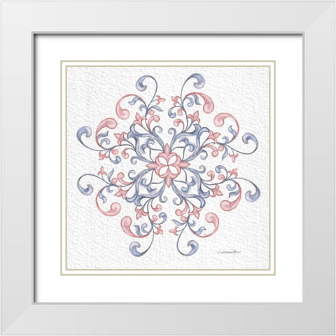 Florentine Scroll 4 White Modern Wood Framed Art Print with Double Matting by Rossi, Lorraine
