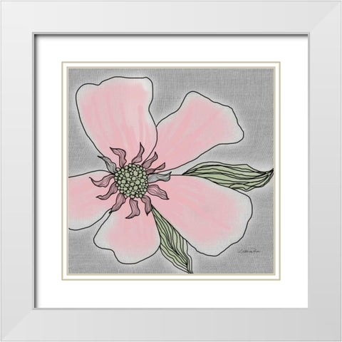 Rossi Rose Quartz 1 White Modern Wood Framed Art Print with Double Matting by Rossi, Lorraine