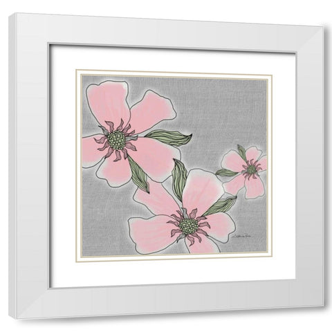 Rossi Rose Quartz 2 White Modern Wood Framed Art Print with Double Matting by Rossi, Lorraine