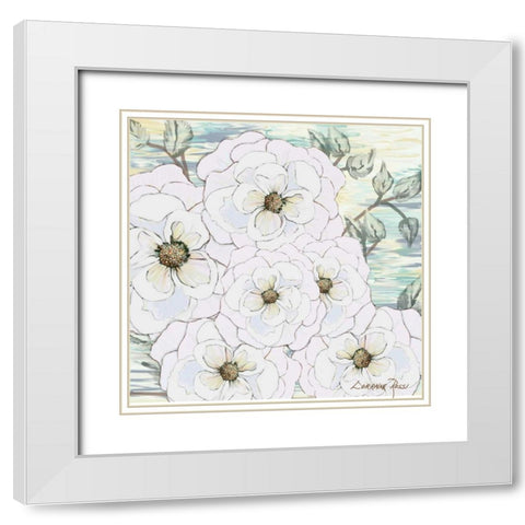 White Water Flowers 1 White Modern Wood Framed Art Print with Double Matting by Rossi, Lorraine