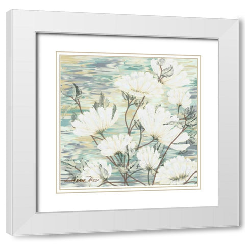 White Water Flower 3 White Modern Wood Framed Art Print with Double Matting by Rossi, Lorraine
