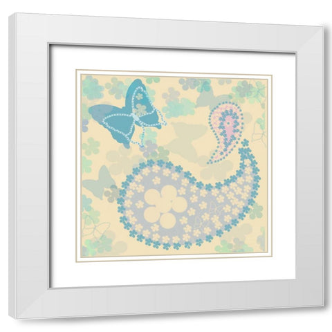 Pastel Paisley 2 White Modern Wood Framed Art Print with Double Matting by Rossi, Lorraine