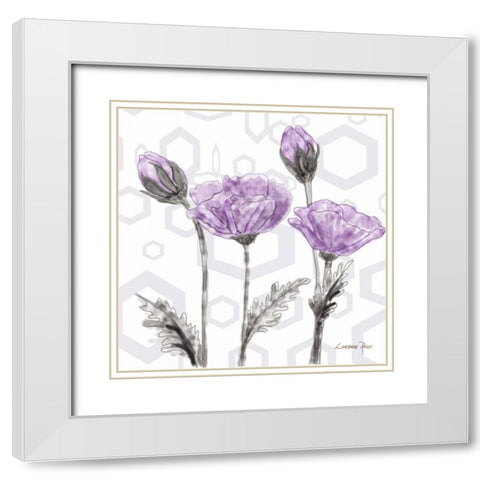 Poppy Arch 2 White Modern Wood Framed Art Print with Double Matting by Rossi, Lorraine