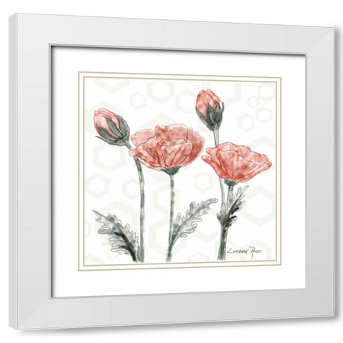 Poppy Umbrella White Modern Wood Framed Art Print with Double Matting by Rossi, Lorraine
