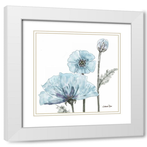 Poppy Perched 2 White Modern Wood Framed Art Print with Double Matting by Rossi, Lorraine