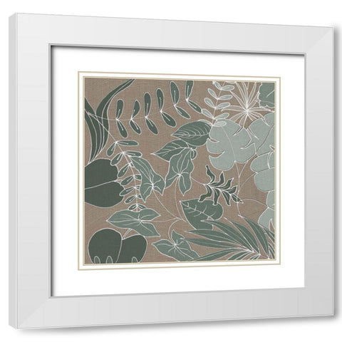 Rustic Leaves 1 White Modern Wood Framed Art Print with Double Matting by Rossi, Lorraine