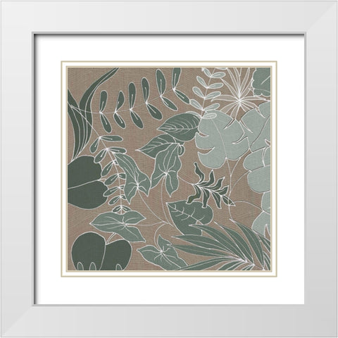 Rustic Leaves 1 White Modern Wood Framed Art Print with Double Matting by Rossi, Lorraine