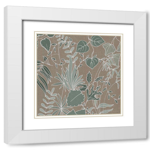 Rustic Leaves 2 White Modern Wood Framed Art Print with Double Matting by Rossi, Lorraine