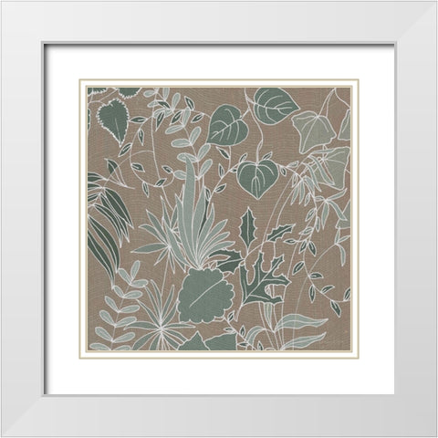 Rustic Leaves 2 White Modern Wood Framed Art Print with Double Matting by Rossi, Lorraine