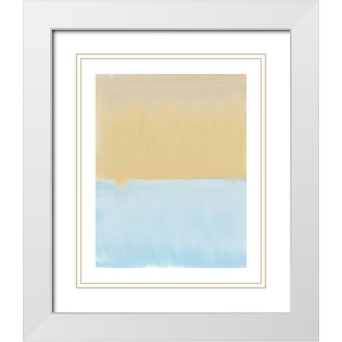 Abstract Blue And Yellow White Modern Wood Framed Art Print with Double Matting by Straatsma, Leah