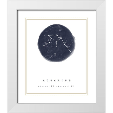 Aquarius White Modern Wood Framed Art Print with Double Matting by Straatsma, Leah