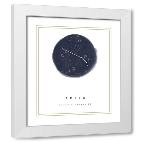 Aries White Modern Wood Framed Art Print with Double Matting by Straatsma, Leah